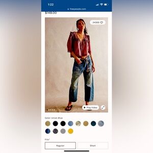 Used Free People Moxie Barrel Jeans, Size 25